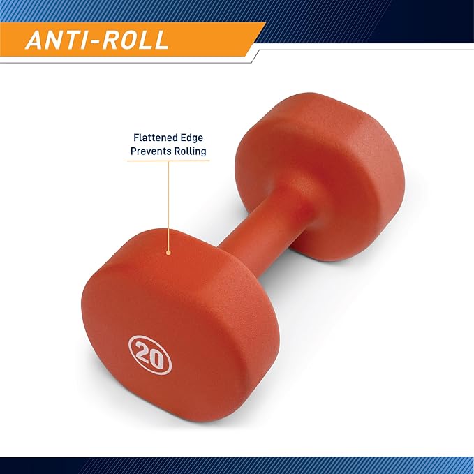 Marcy Colored Neoprene Dumbbell Hand Weights, Exercise Free Weights for Home Gym - Sold in Singles