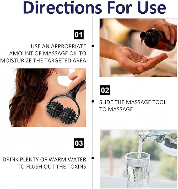 Handheld Spiky Massage Balls Rollers, 2 Wheel Spiky Silicone Manual Massage Roller with Ergonomic Handle, Portable Pressure Point Muscle Massages Tool for Foot Arm Body Neck Leg Pain Pressure Relief