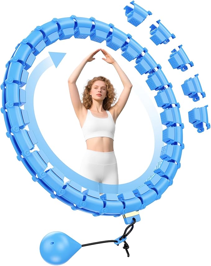 65 Inch Adjustable Fitness Waist Hoop – 32 Detachable Links, Quiet Non-Drop Fitness Tool for Adults Weight Loss, Plus Size Exercise Hoop for Women & Beginners