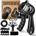 7PCS Grip Strength Trainer Kit, 2 Adjustable Forearm Resistance Grips, Finger Stretchers, Grip Ring, Hand Squeeze Ball, Finger Exercises, User Manual, Suitable for Hand Training, Suitable for Everyone