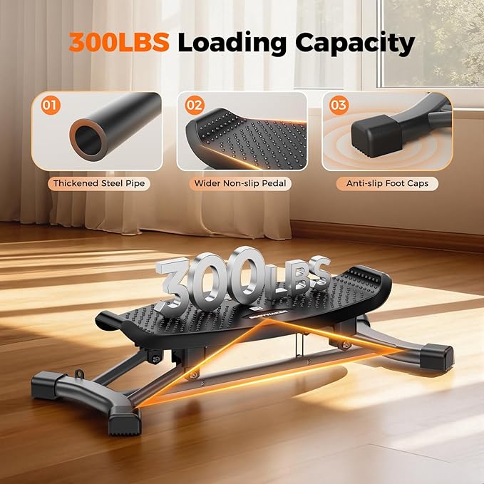 Balance Board for Full Body Workout, Wobble Board with LCD Monitor & Resistance Bands, 300 lbs Capacity Portable Rocker Board for Home Gym, Cardio, Core & Leg Training