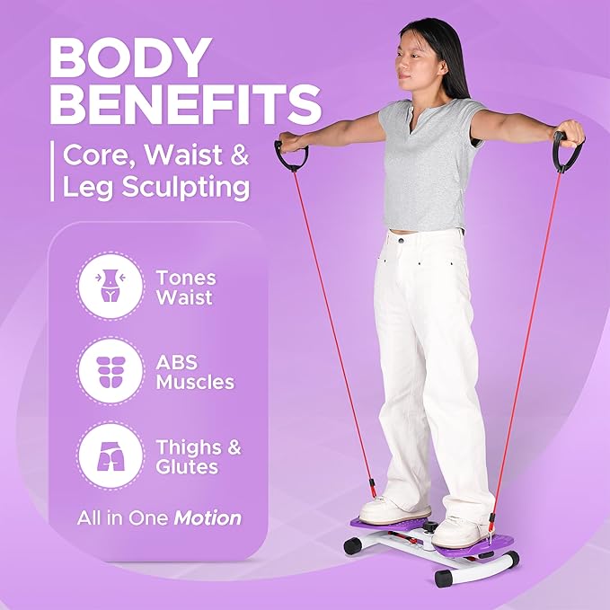 Waist Twister Machine – Waist Sculptor & Twist Exercise Machine for Abs Workout | Noiseless Ab Twister Board, Waist Twist Machine | Heavy-Capacity Anti-Slip Twist Board with Storage Bag