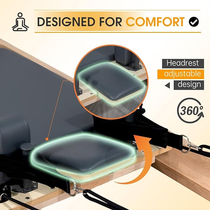 Pilates Reformer,Pilates Reformer Equipment with Reformer Accessories, Reformer Box, Padded Jump Board, Reformer Pilates Machine for Home Workouts
