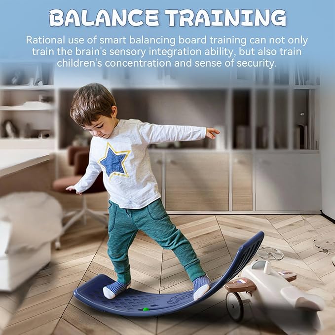 Rocker Board Balancing Training,Balance Board, Plastic Balance Seesaw Board with Elastic Ball, Improves Motor Skills and Build Core Strength, for Kids Toddlers Teens Balance Training, Balance boa