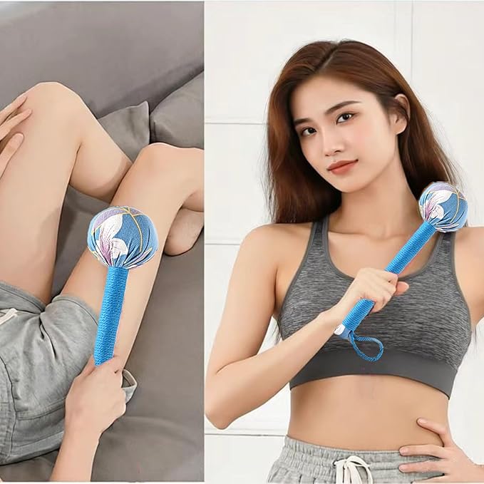 Mugwort Massage Hammer, Massage Tools Back, Shoulder & Body - Handheld Percussion Therapy Tool with US Design Patent. (Sky Blue, Purple)