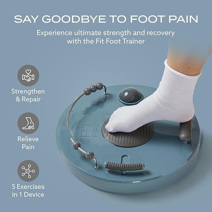 PT Pro Ultra Foot Trainer – 5-in-1 Foot & Ankle Exerciser and Foot Stretcher – Plantar Fasciitis Relief for Arch & Heel Pain – Deep Tissue Foot Massager for Reflexology & Muscle Recovery