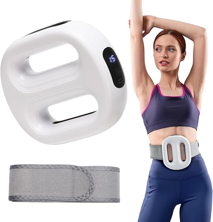 Vibration Plate with Extended Battery, Portable Cordless Massager for Weight Loss & Lymphatic Drainage, Full Body Fascia Ring with Belt - Gift for Women