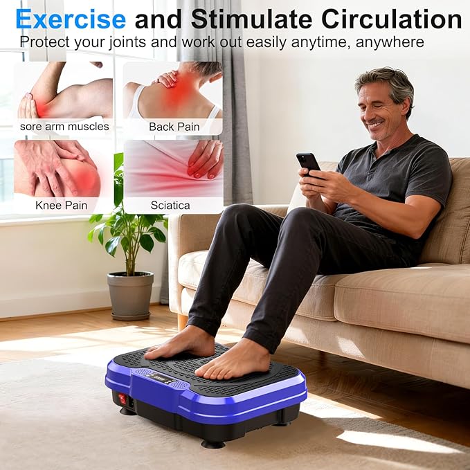 Vibration Plate Exercise Machine,Vibration Plate for Lymphatic Drainage Power Vibration Plate Machine Support 450 Lbs 250 Adjustable Speeds,Vibrating Plate Shake Plate Weight Loss