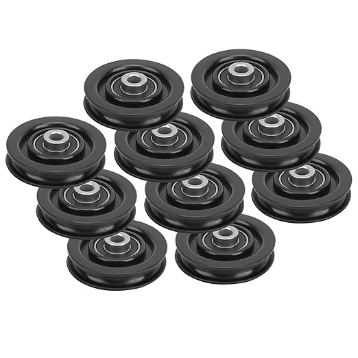 10PCS Fitness Bearing Pulleys – Nylon & Iron Home Gym Attachments for Exercise Strength Training Equipment (90mm)