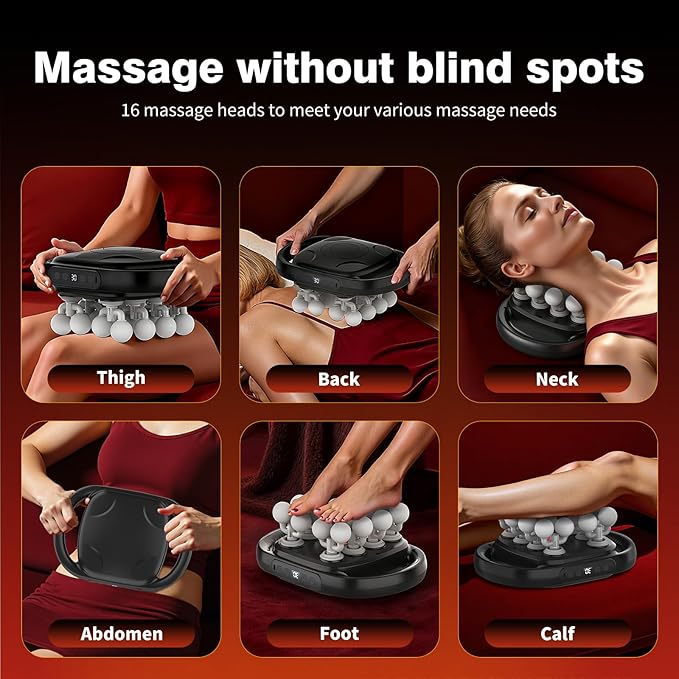 New 16 Head Massage Gun Set, Muscle Relaxation Massage Suitablefor Back Leg and Foot Muscle Relaxation, Deep Tissue Massage Gun,Portable 30-SpeedSettings, (with 16 Gray Massage Heads)