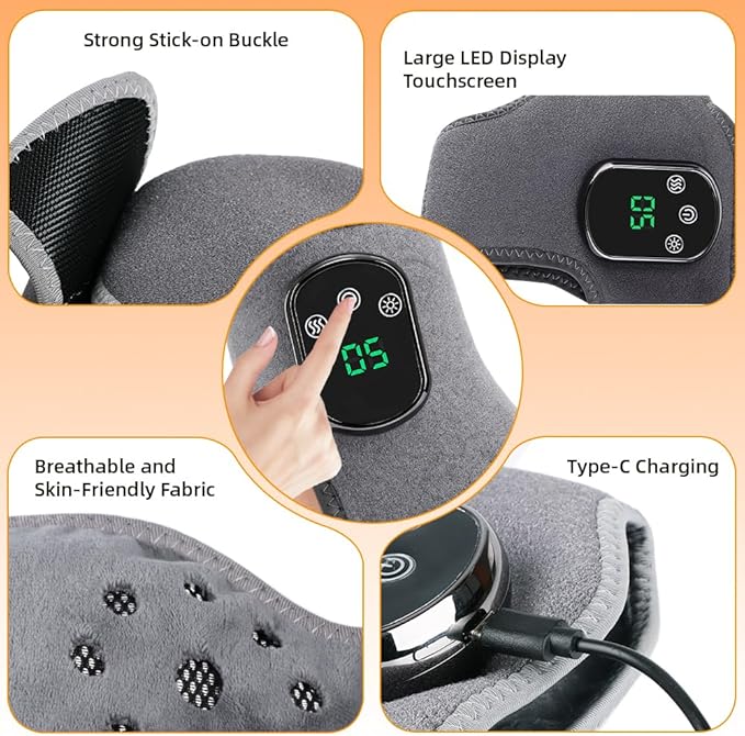 2Pcs Foot and Ankle Massager with Heat, Portable Heated Wrap, 3 Vibration Modes and 5 Heat Settings, USB Charging, Ideal for Home and Travel