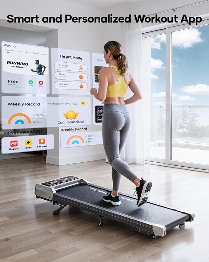 Walking Pad with 10% Incline, 3.0HP Brushless Quiet Under Desk Treadmill, Portable Treadmills for Home/Office, Running Machine 300 lbs Capacity with RGB LED Screen, Remote Control/App Control