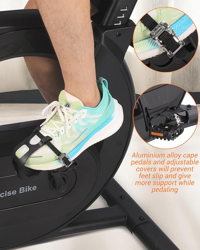 Stationary Bikes for Home, Electromagnetic Control Exercise Bike, 32-Level Resistance, Low Noise with App, LED Display & 300 Lbs Capacity, Workout Bike for Cardio, Weight Loss