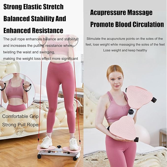 Body Shaping Waist Twisting Machine for Women Adults Cardio Weight Loss/Cardio Exercise Waist Toning Fitness Turntable for Home Workout Waist Sculptor MachineBlue,12x53x33cm