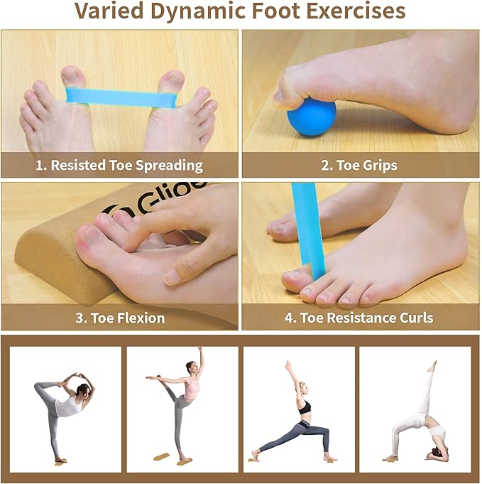 Upgraded Balance Trainer, Cork Balancing Board with User Guide-12In, Foot Ankle Strengthener Calf Stretcher, Plantar Fasciitis Bunion Arch Relief, Stability Trainer Double Leg Foot Strength Equipment