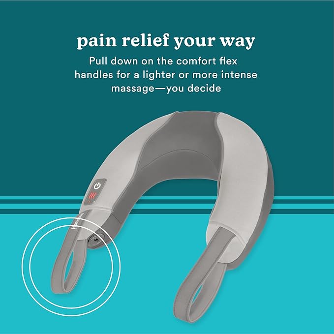 Homedics Pro Therapy Vibration Neck Massager with Soothing Heat, Portable Pain Relief Massage for Stiff Neck Muscles, Soothing Heat for Tension and Stress Release, Customizable Speeds