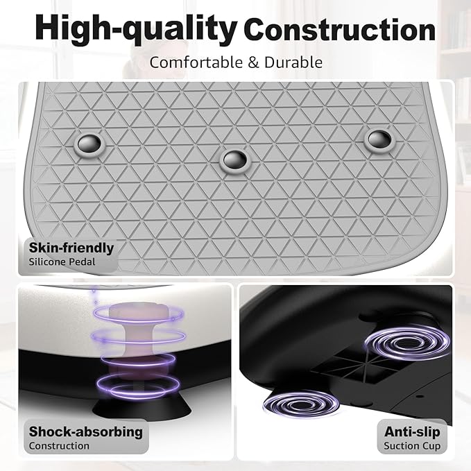 Mini Vibration Plate Machine for Lymphatic Drainage, Shake Plate Exercise Machine Fat Burner for Weight Loss, Portable Shaking Whole Body Workout Vibration Platform for Home Gym 1 Piece