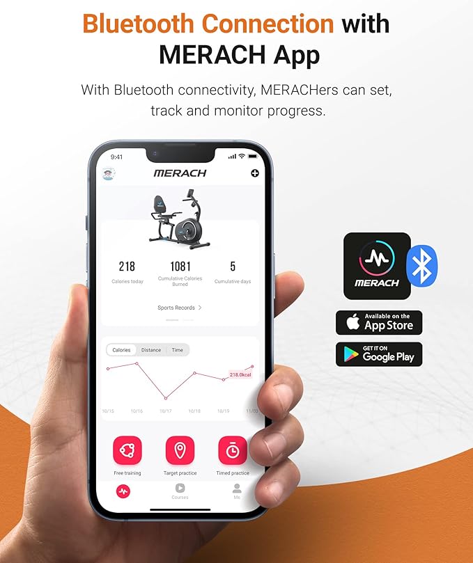 MERACH Recumbent Exercise Bikes for Home with Smart Bluetooth Equipment Exercise Bikes App,LCD,Heart Rate Handle Stationary Bikes for Home, Magnetic Recumbent Exercise Bike for Seniors Gym S08/S23