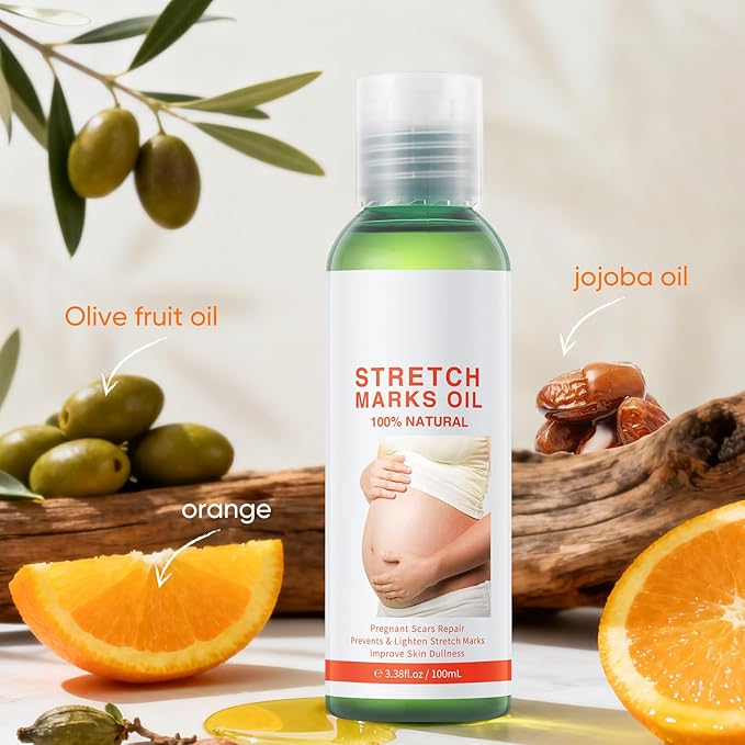 Stretch Marks Massage Oil for Women,Body Oil Serum for Scars and Stretch Marks | Face and Body Moisturizer for All Skin Types(100ml)