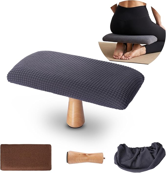 Meditation Bench - Yoga Bench,Wooden Zen Meditation Stool Kneeling Bench for Mindfulness Practice Tea Ceremony and Relaxation Ergonomic Design for Comfort and Support Househol (Blue)