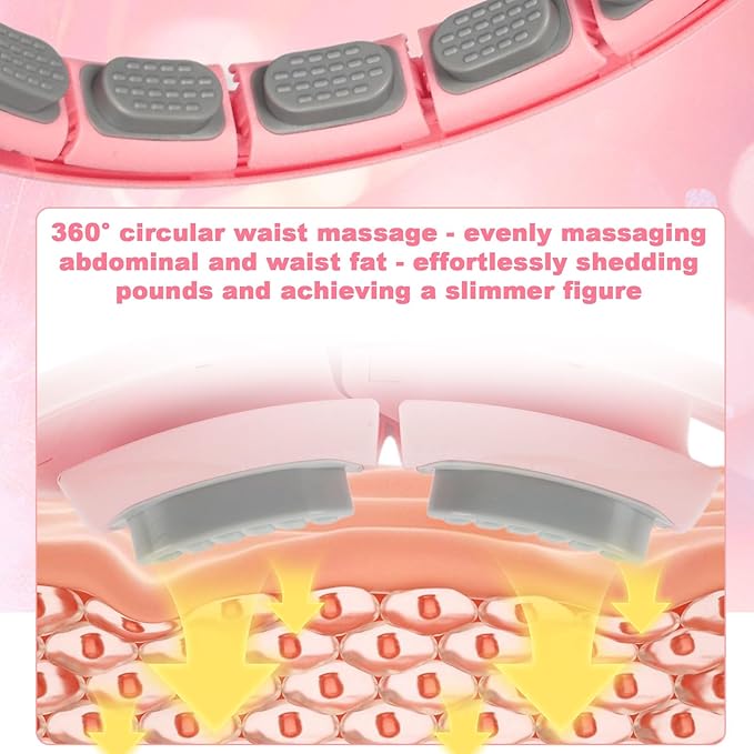 Smart Silent Weighted Fitness Hoop with Counter, Adjustable 30"-50" Infinite Exercise Hoop - A Spinning Hoop for Waist & Adult Weight Loss, Includes Tape Measure & Backpack for Women & Beginners
