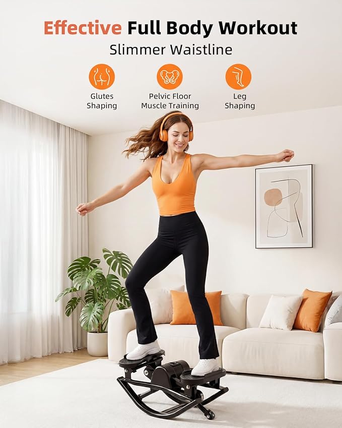 Rock Fitness Stepper for Exercise at Home, Motion Stair Stepper with Resistance Bands for Full Body Workout, Aerobic Workout Machine Fitness Equipment