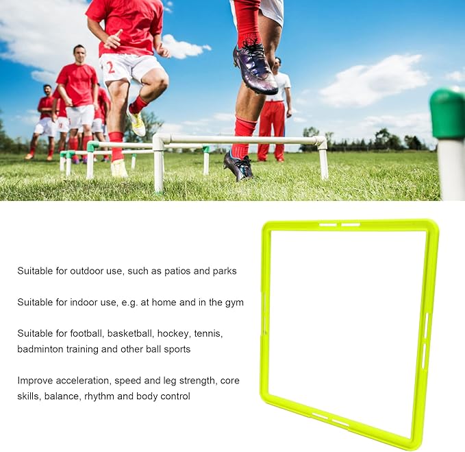 Quadrilateral Agility Rings Speed Rings with Carrying Strap and Clip, 5pcs Portable Agility Hurdles for Agility Footwork Training