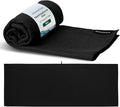 Oceanfoam Beach Towel – Lightweight, Absorbent, Quick-Drying, Sand-Resistant, Non-Slip – Ideal for Workouts, Yoga, Pilates, Beach, Pool, Boat & Travel – 25% Recycled – 72"x24" (Black)