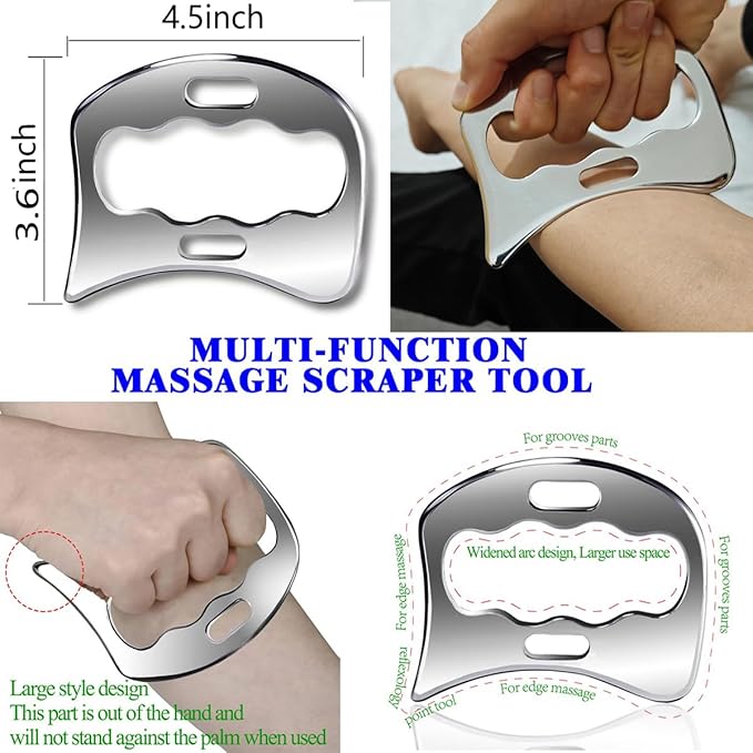 Rovulove 3 in 1 Professional Muscle Scraper Tool Set,IASTM Physical Therapy Massage Tools with Storage Case,Muscle Scraping Tool