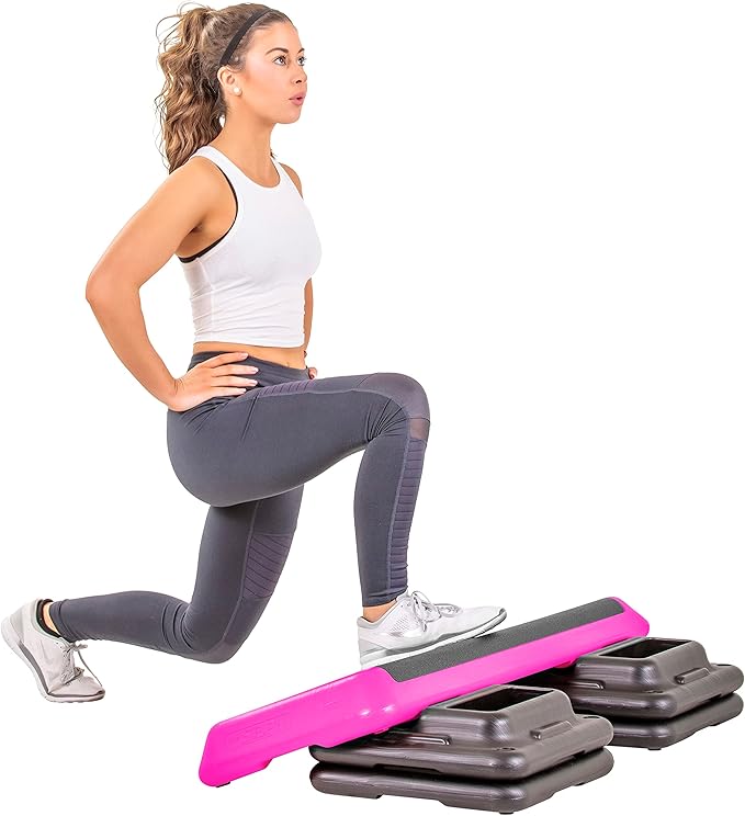 The Step Freestyle Grey Aerobic Platform, Health Club Size Steppers for Exercise