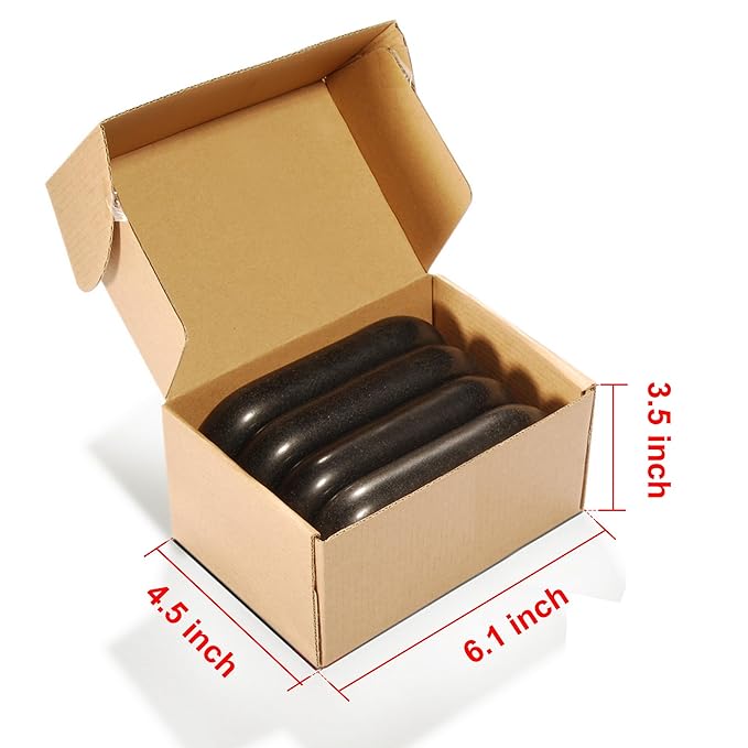 Master Massage 4-Piece XXL Super Extra Large Oval Basalt Hot Stone Set – 6” x 3.4” x 1.1” for Spa, Salon, and Professional Massage Therapy