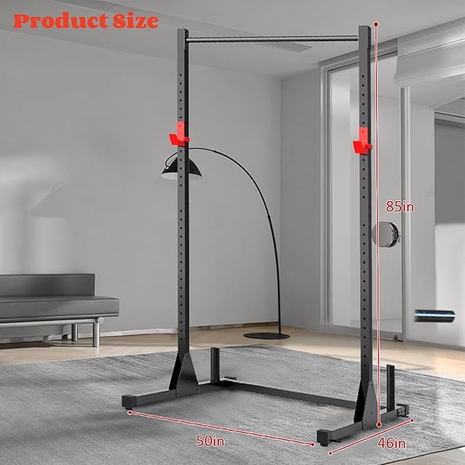 NAYSAYE Power Tower Dip Station, Multifunctional Strength Training Gym Equipment with Adjustable Height, Pull Up Bar Station with 500LBS Loading Capacity, Black