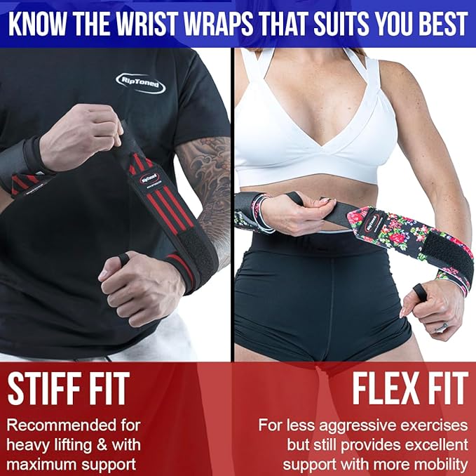 Rip Toned Wrist Wraps for Weightlifting – USPA & USAPL Approved 18" Wrist Straps for Powerlifting – Adjustable, Durable Gym Wraps with Thumb Loop – Quality Support for Men & Women
