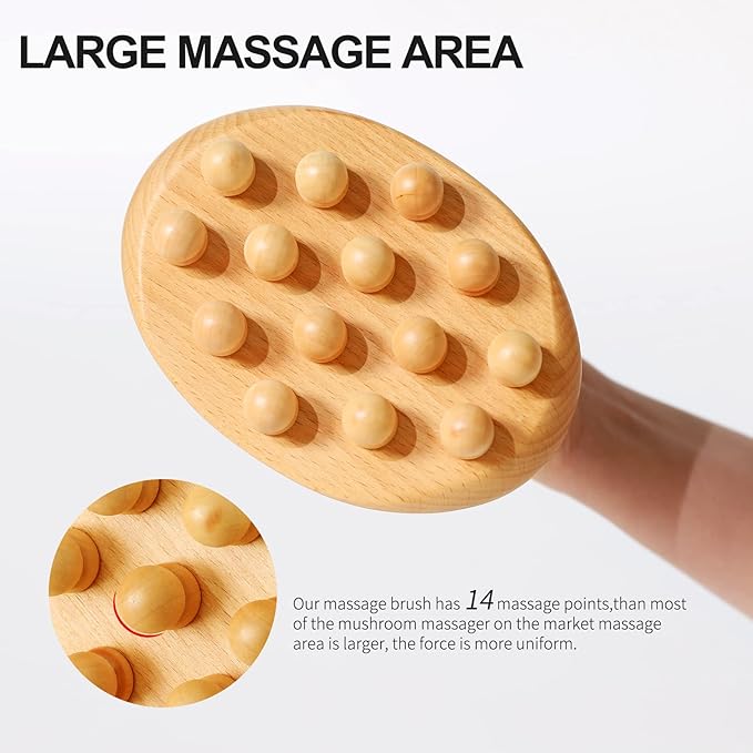 Wood Therapy Massage Tools, Cellulite Massage Tool Wooden Massage Body Brush, Itchy Skin Relief, Body Shaping,Professional Maderoterapia Kit Meridian Pressure Brush, Lymphatic Drainage Massager