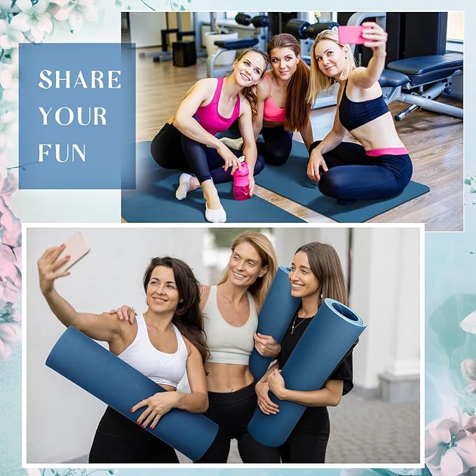 Timgle 12 Pack Yoga Mat Bulk, 4mm Thick Extra Long Sports Mat Anti Slip Tear Resistant Yoga Exercise Set for Fitness Stretching Home Workout Gym and Studio
