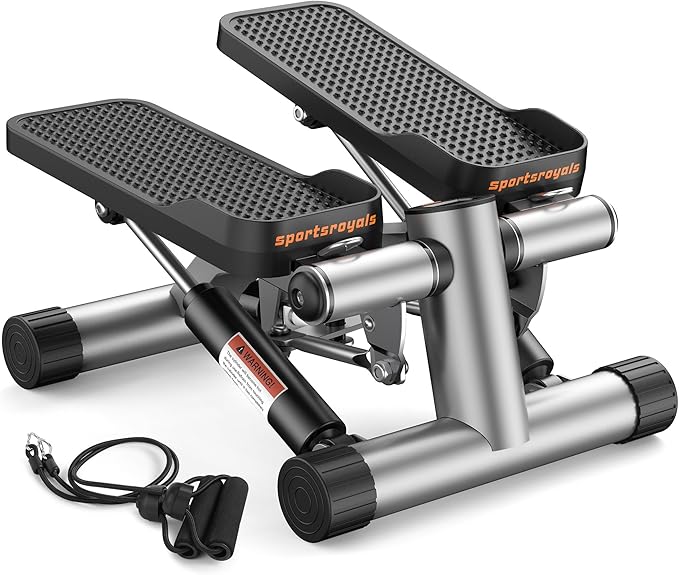 Sportsroyals Stair Stepper,Twist/Mini Stepper for Exercise at Home,Step Machine with Resistance Bands for Full Body Workout, 350lbs+ Capacity