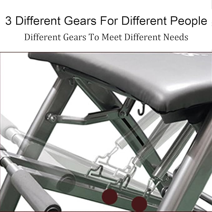 Pilates Fitness Chair - Split-Pedal Stability Equipment with 3-Speed Resistance for Home Gym Workout, Foldable Design