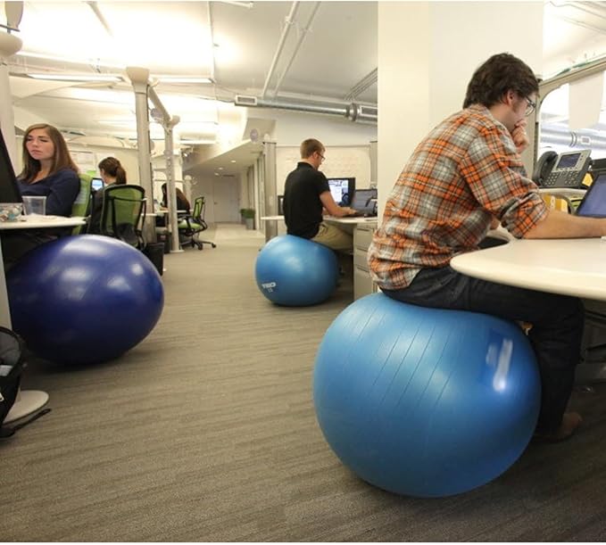 Large Yoga Ball Chair for Sitting at Desk, Lightweight Birthing Ball/Stability Ball/Balance Ball Seat Office Chair, Self-Standing Ergonomic Exercise Ball Chairs(Diameter 55cm(21 3/5 inch))