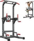 Pull Up Bar Station, 10-Level Height Adjustable Wall Mounted Home Gym, 330 lbs Capacity with Dip Bars & Push Up Handles, for Chin Up, Dips, Leg Raise (Black/Red/Yellow)