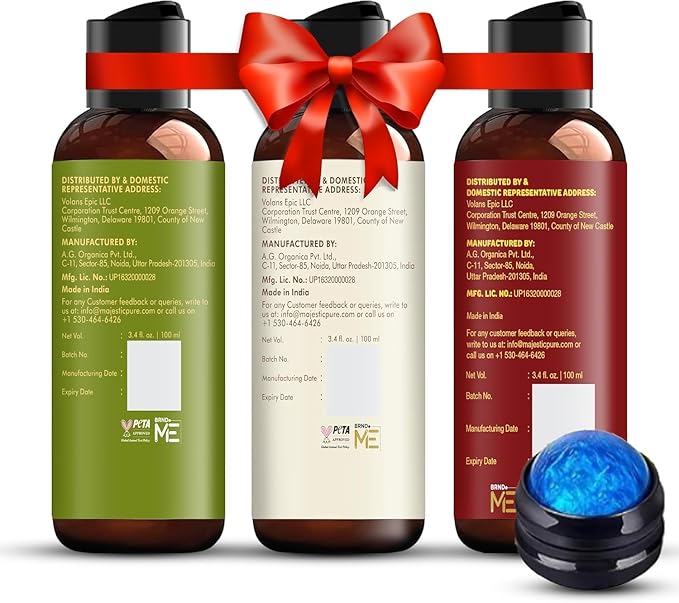 MAJESTIC PURE Massage Oil for Massage Therapy - Refreshing, and Relaxing - Natural Oils - for All Skin Types - Men and Women Massage Lotion (3.4 Fl Oz (Pack of 3), Massage Oil Set)
