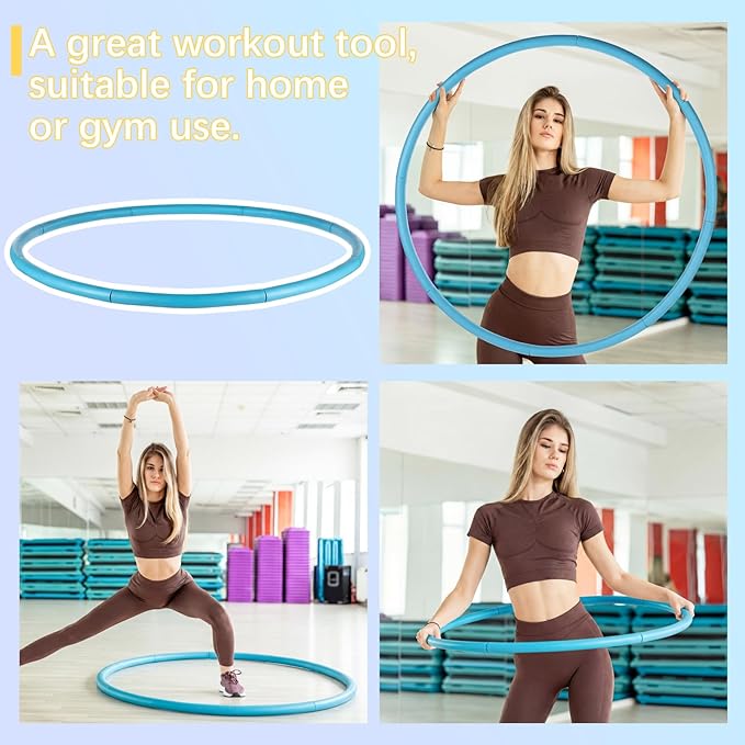Exercise Fitness Hoop for Women 37 Inch Removable Adjustable Weighted Hoop Suitable for Adult Weight Loss and Home Fat Burning Exercise Workouts Gym