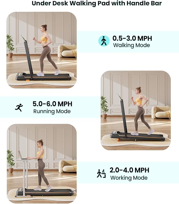 Walking Pad, Under Desk Treadmill with Incline for Home Office 2.5HP Portable Walking Treadmill with 265 Lbs Weight Capacity Walking Machine, Remote Control, LED Display