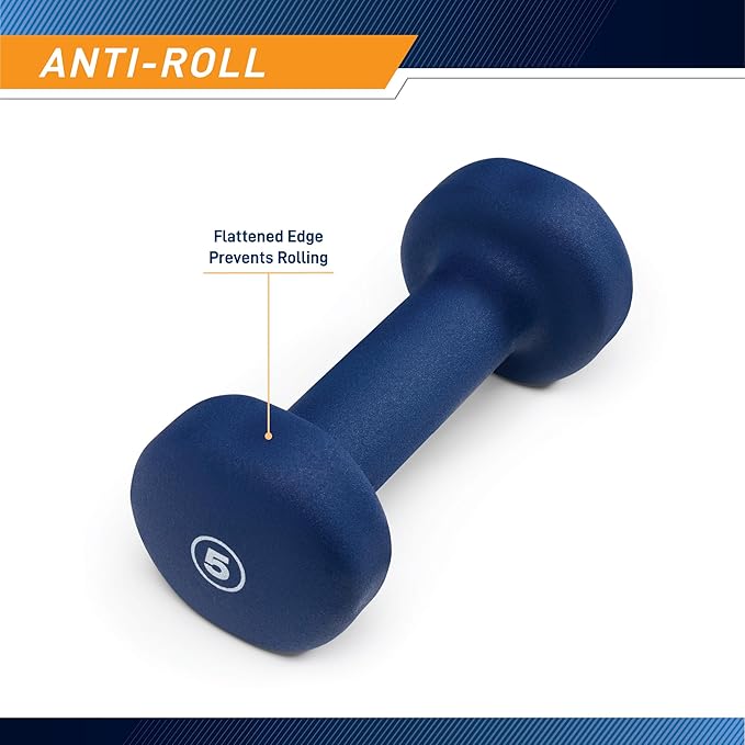 Marcy Colored Neoprene Dumbbell Hand Weights, Exercise Free Weights for Home Gym - Sold in Singles