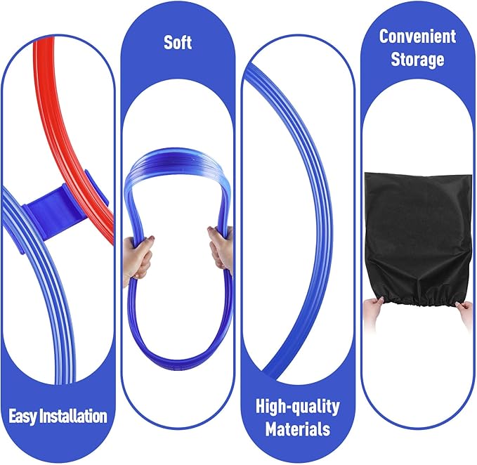 Shappy 50 Pcs Agility Rings with Storage Bags 15 Inch Agility Exercise Rings Training Hoops Plastic Speed Jumping Hoops for Gymnastics Sports Soccer Football Practice Games