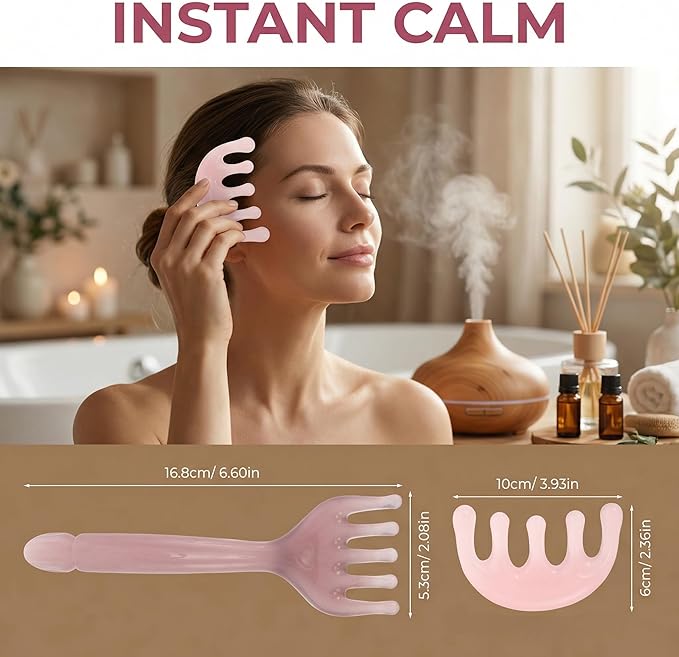 TOYANDONA Scalp Massager for Stress Relief Manual Five-Claw Head Massage Tool - Resin Gua Sha Comb for Scalp Relaxation and Enhanced Essential Oil Absorption - Small Size for Home Use