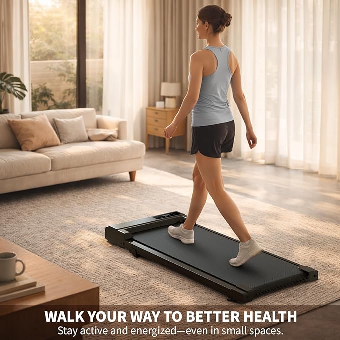 STRIDEMAX Quiet Folding Treadmill with Manual Incline, 2.5HP Under Desk Walking Pad, Basic LED Display, Shock Absorption, Space-Saving Fitness Equipment for Small Apartments - Joystride Series