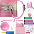 Pilates Ring Set with Resistance Bands– Anti-Slip Magic Circle Pilates Ring for Home Workouts, Full-Body Toning, Strength Training for Women 14PCS