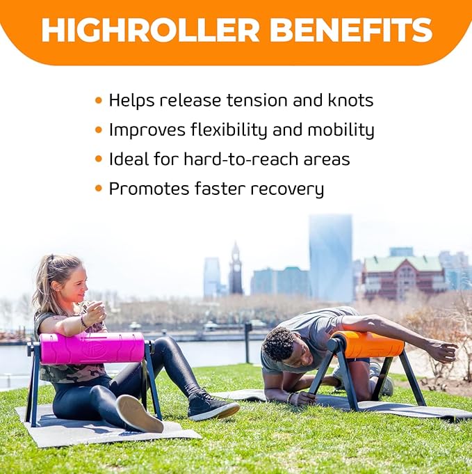 activelife - HighRoller, Ergonomic and Elevated Foam Roller, Muscle Roller For Physical Therapy and Exercise, Deep Tissue Muscle Massage, Leg Massager and Foam Roller for Back