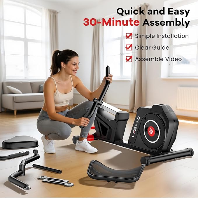 Recumbent Exercise Bike for Home, Stationary Bike with Arm Exerciser, 16-Level Magnetic Resistance, Bluetooth App, LCD Monitor, Heart Rate, Heavy-Duty Frame, Low-Impact Cardio & Physical Therapy, 450LBS Capacity