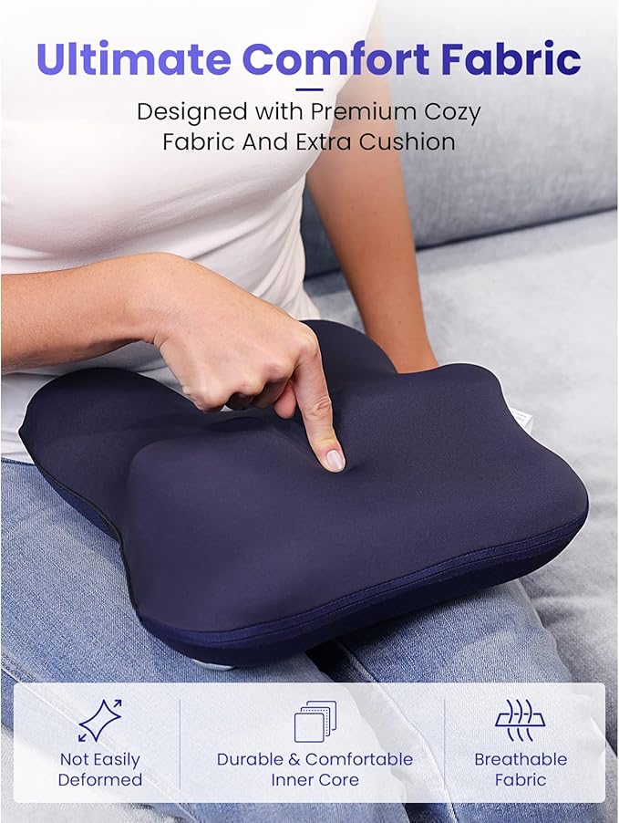 BOB AND BRAD Cordless Back Massager with Heat FSA Eligible HSA, Shiatsu Back Massager for Pain Relief Deep Tissue, 3D Kneading Massage Pillow for Pain Relief, Soothing Full-Body Relief for Family
